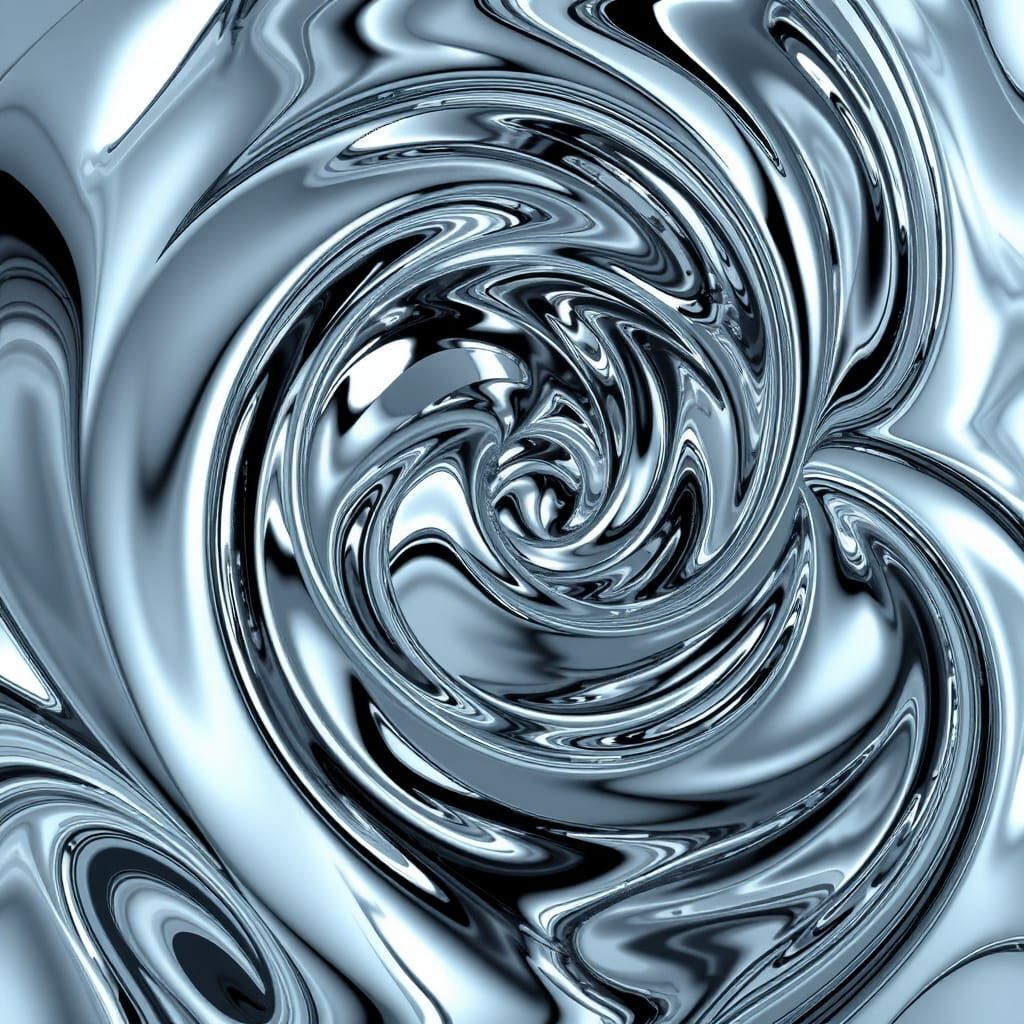 Abstract Chrome Artwork in Digital Style