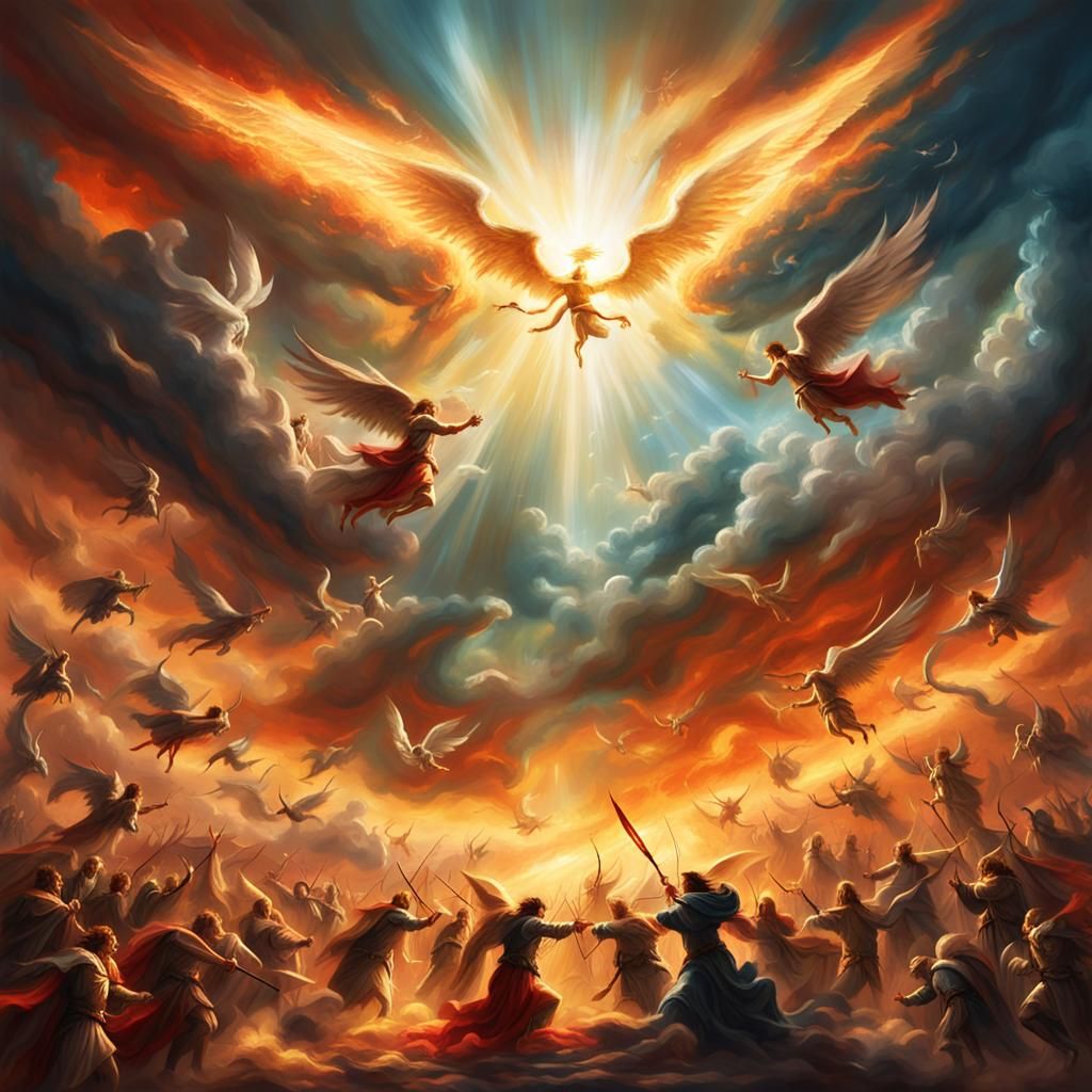 Angels and Demons Clash in Epic Sky Battle