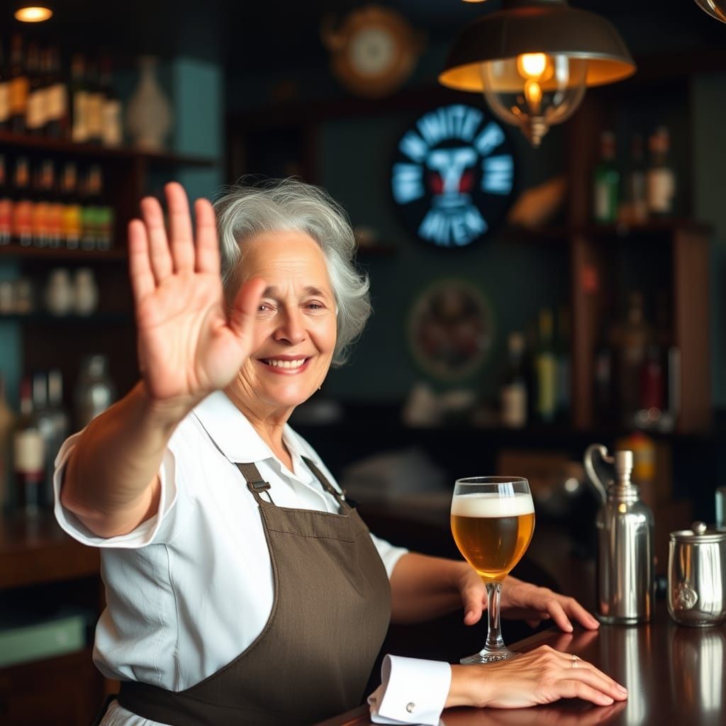 Smiling Barmaid: A Heartwarming Portrait