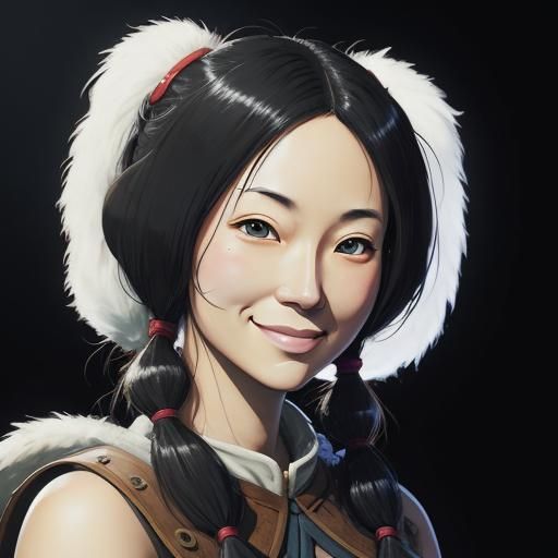 Eskimo Girl Portrait in Studio Ghibli Anime Style