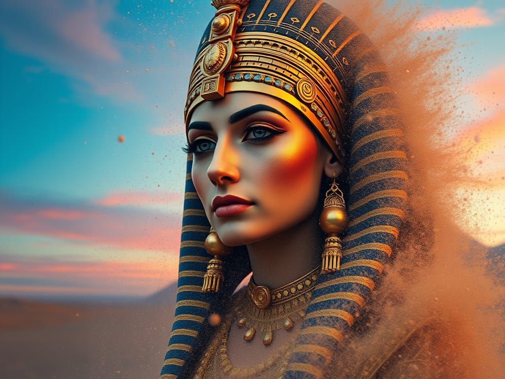 Cleopatra's Face Disintegrating in Cosmic Dust, Digital Matt...
