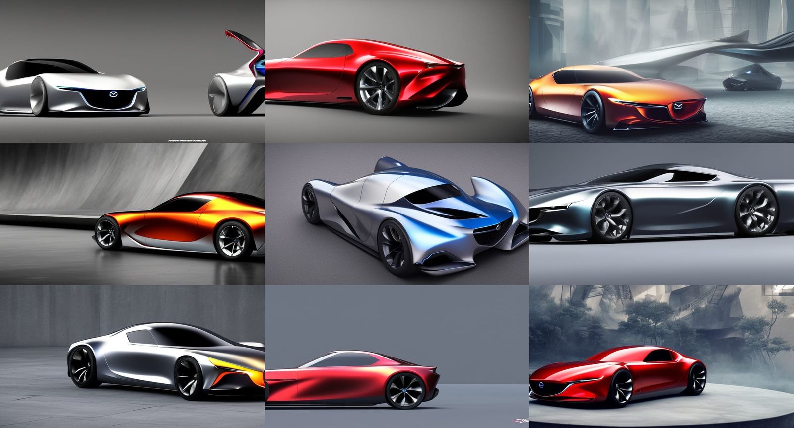 Futuristic Mazda RX7 Concept Car in Detailed Digital Art