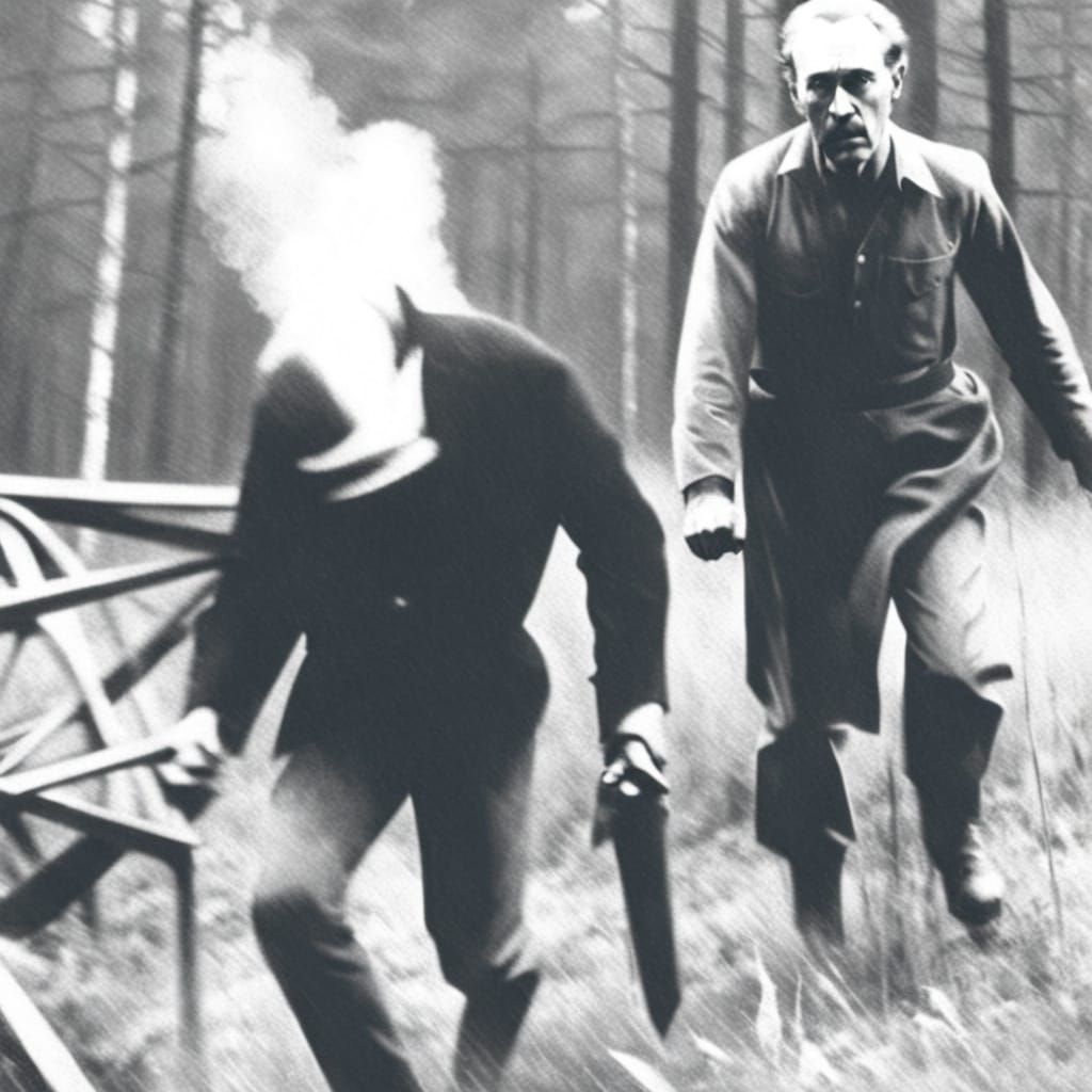 Dark Fantasy Figure in Ruined Landscape, Fueled by Anger