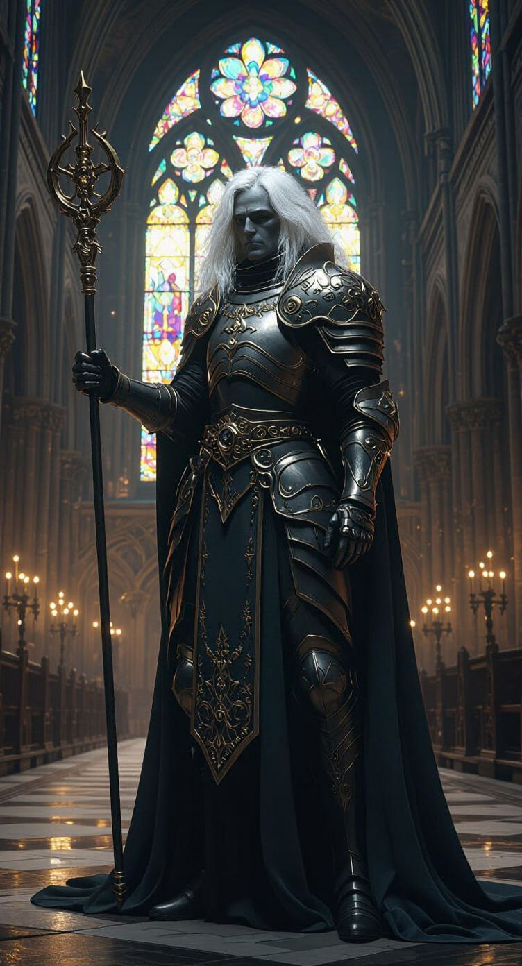 Corrupted Cleric in Cursed Cathedral: Dark Fantasy Art