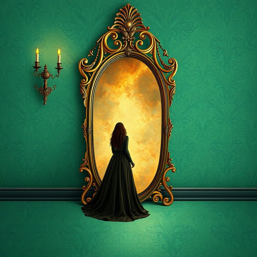 Shadowlands Figure at Enchanted Turquoise Mirror