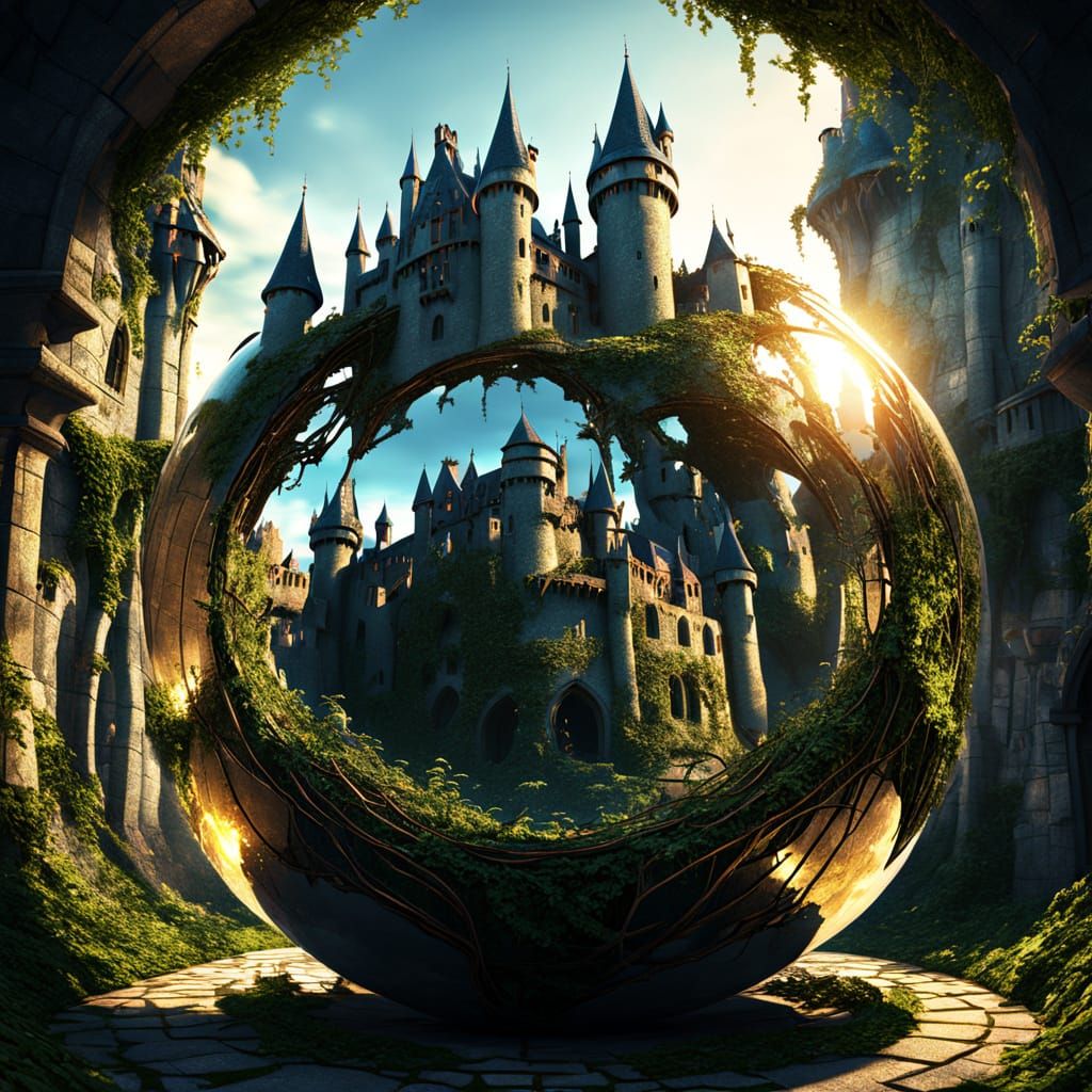 Magical Medieval Castle in Dreamlike Digital Art