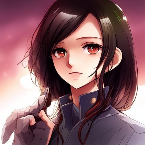 Anime Style Gryffindor Teenager with Black Hair