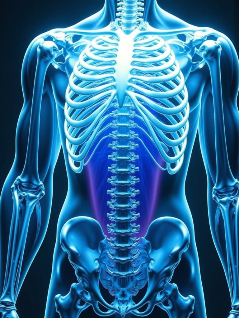 Bio-Punk Human Torso Cross-Section Illustration