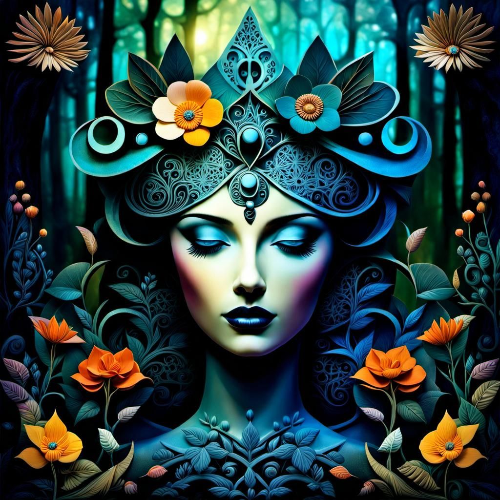 Surrealistic Florals in Shattered Dreamscapes