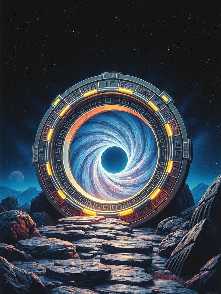 Mystical Stargate Opens in Futuristic Sci-Fi Art
