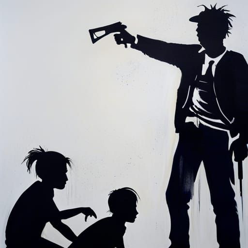 Banksy-Inspired Art: Subculture Youth Rebellion
