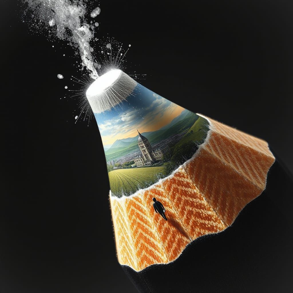 Pencil Tip Unveils Miniature World of Light and Graphite