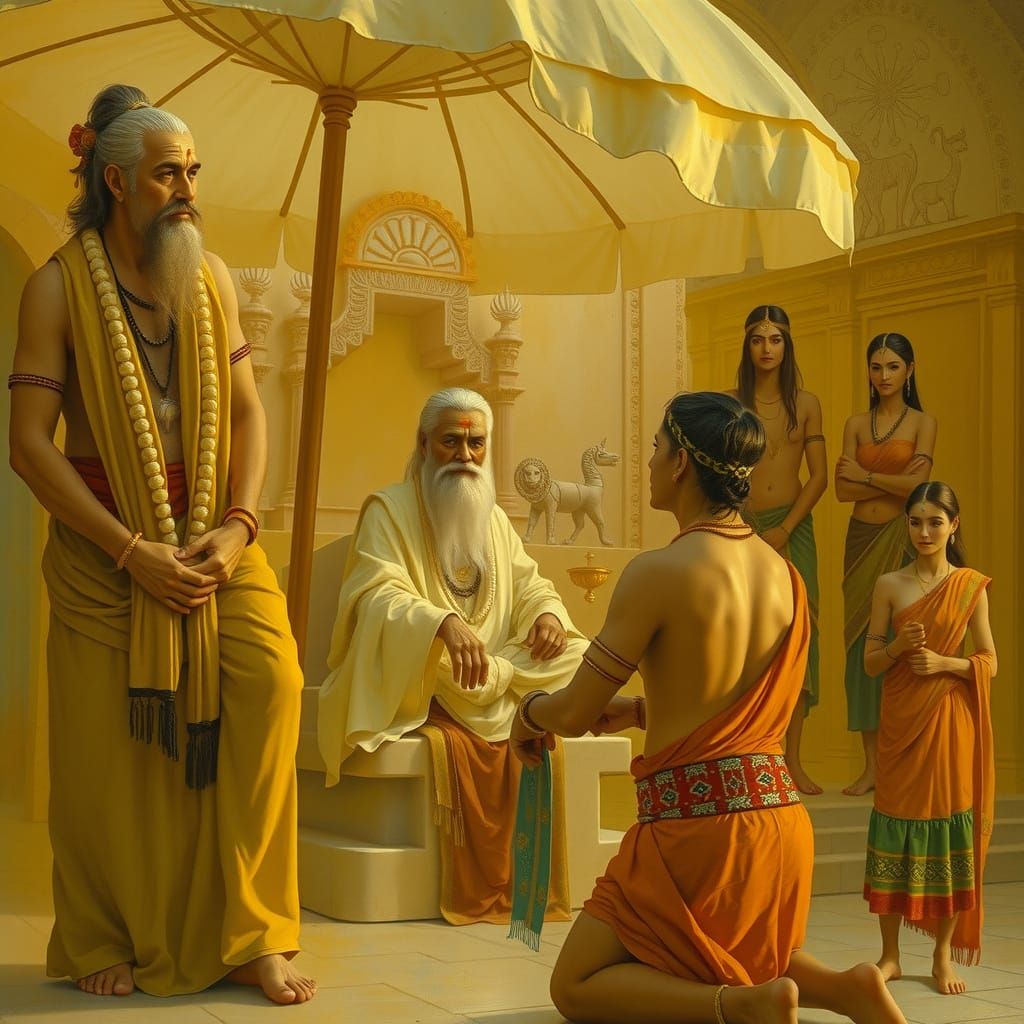 Ancient Sage-King with Attendants in Harappan Style