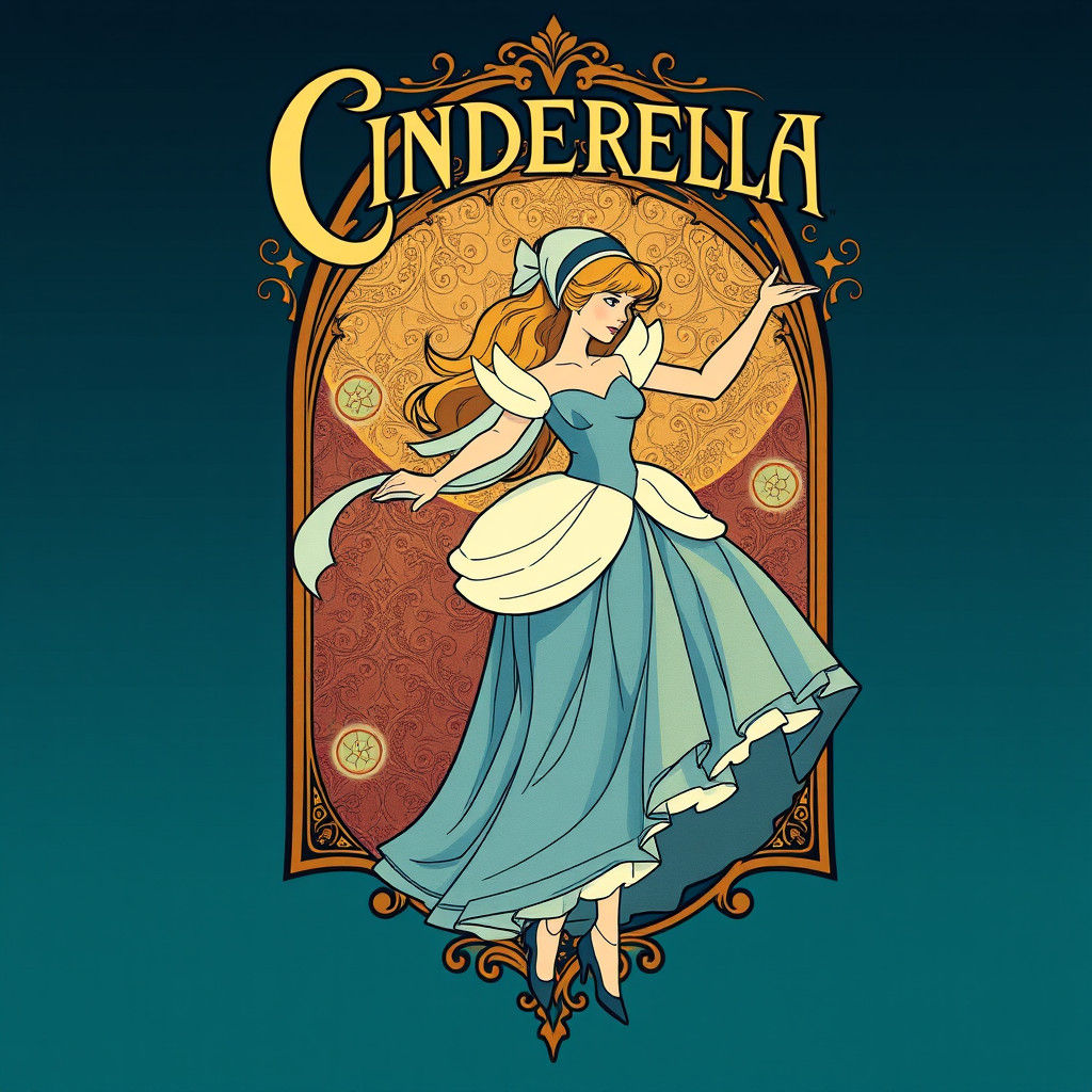 Art Nouveau Cinderella Poster