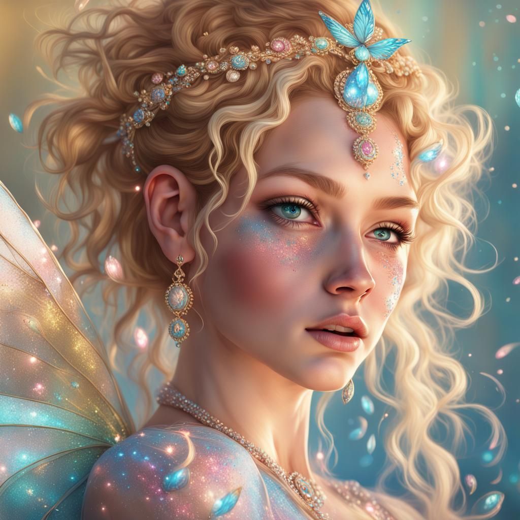 Hyperrealistic Fairy Portrait in Splash Art Style