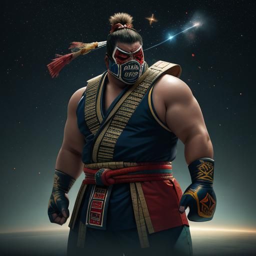 Sumo Boxer vs Luchador in Space, Detailed Art