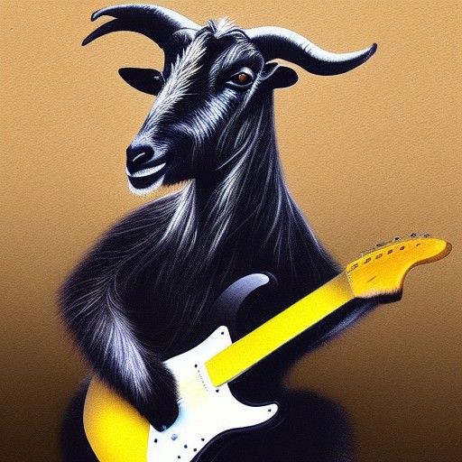 Goat Shredding on Electric Guitar