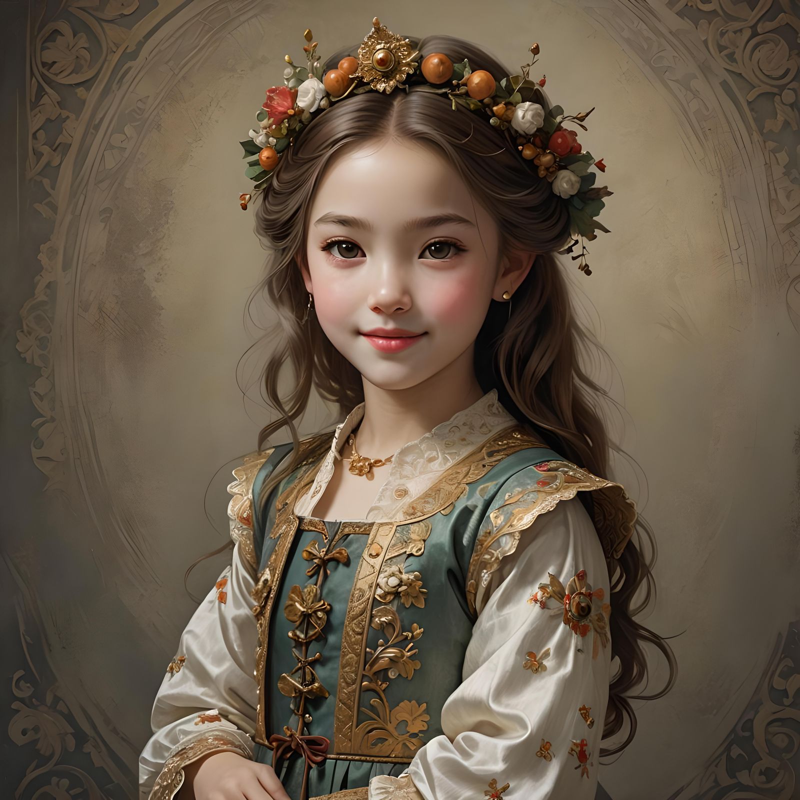 Portrait of a Mischievous Girl in Fine Art Style