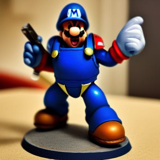 Mario as an Ultramarine from Warhammer 40k