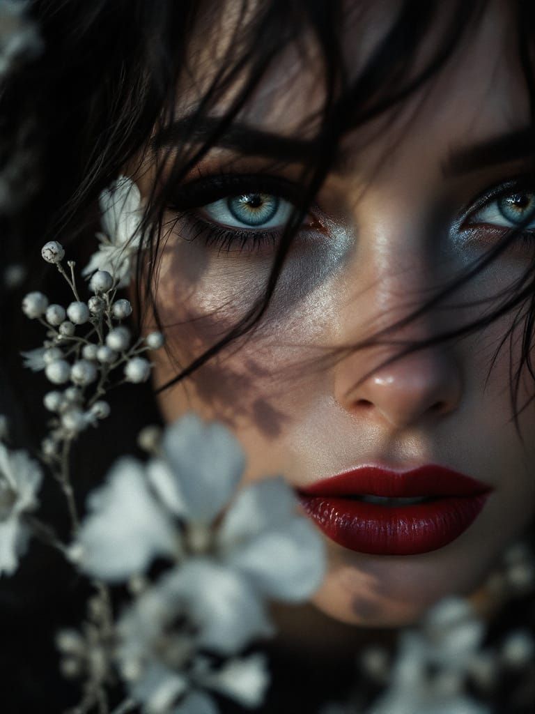 Intricate Close-Up of Woman's Eyes at Dawn