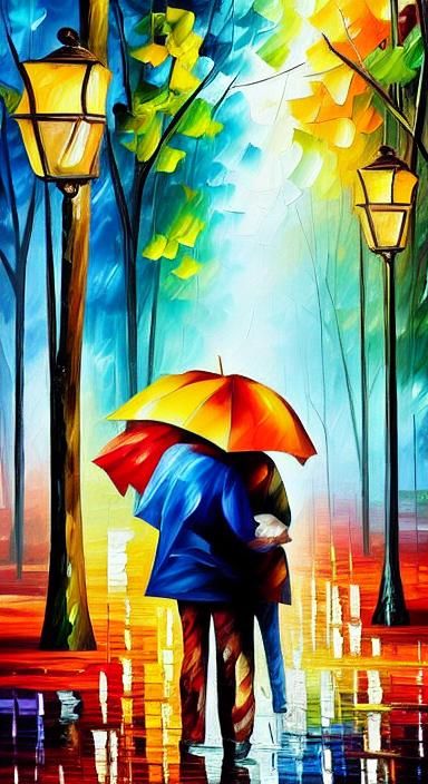 Warm Autumn Night in a Rainy Alley