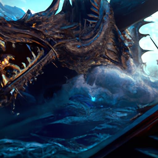 sea monster attacks ship in sever weather