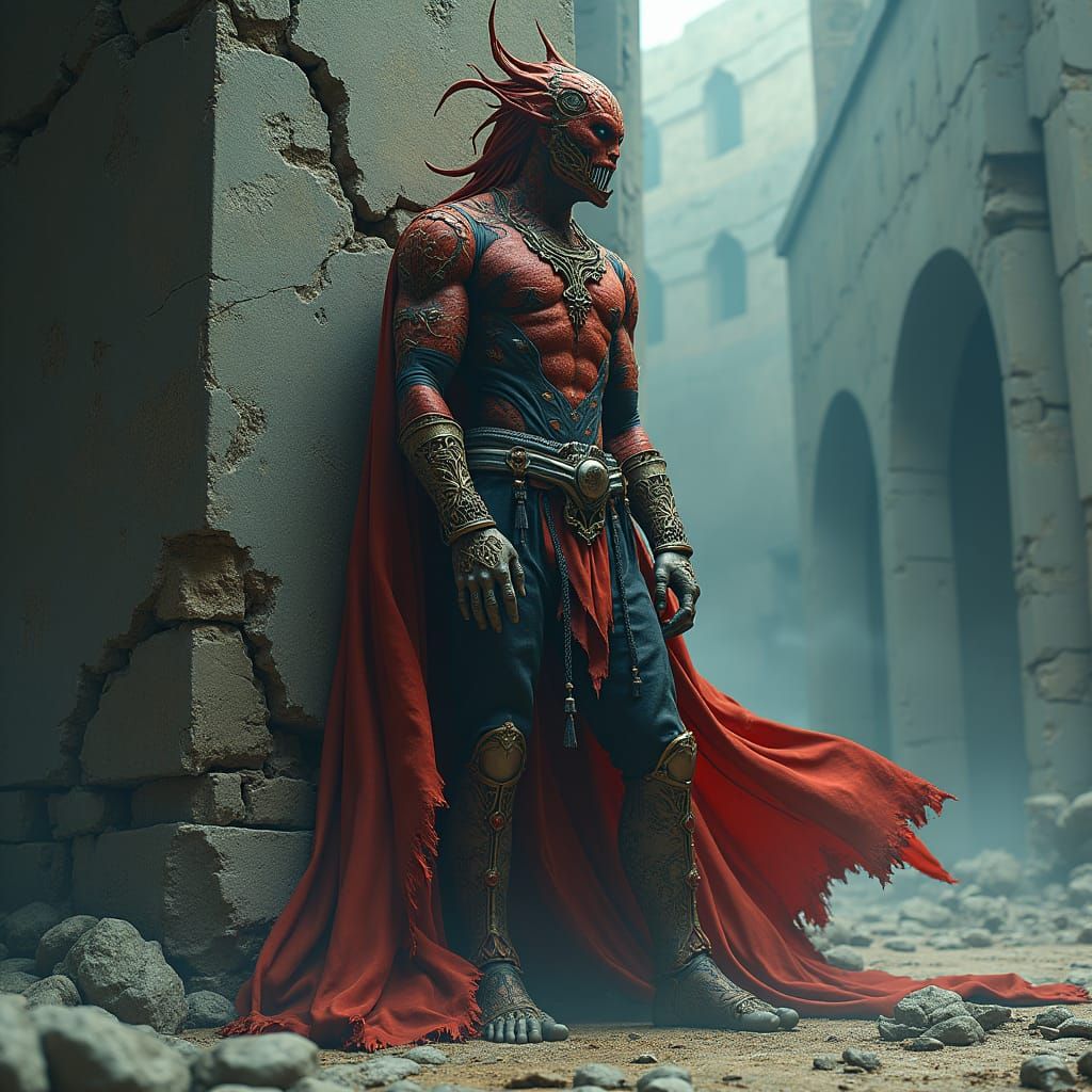 Hisoka Morrow in Dimly Lit Arena, Matte Painting