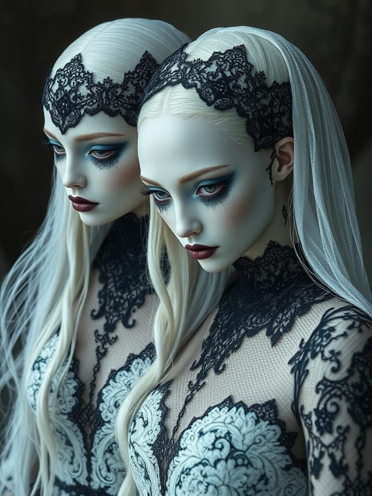 Albino Sisters in Lace: Multiverse Portrait