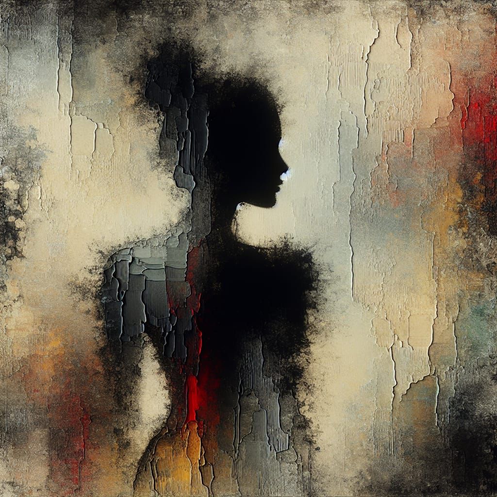 Abstract Expressionism: Mysterious Woman in Mixed Media