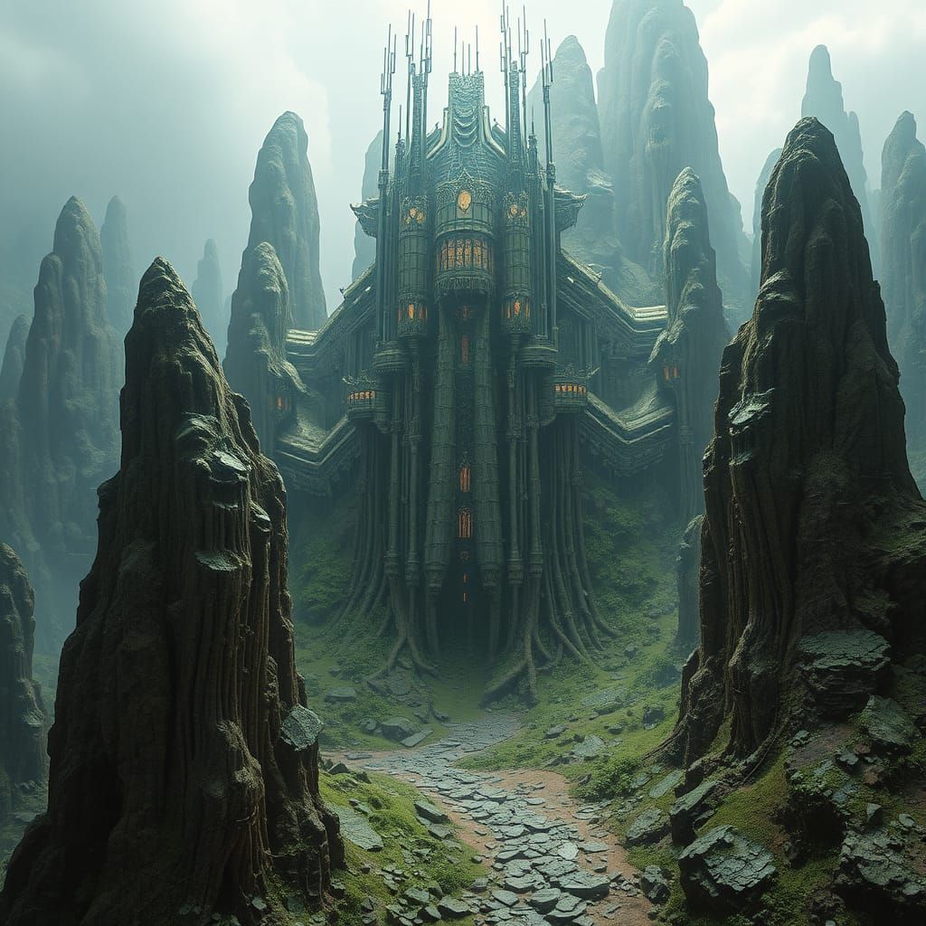 Organic Motherboard Android in Biomechanical Style