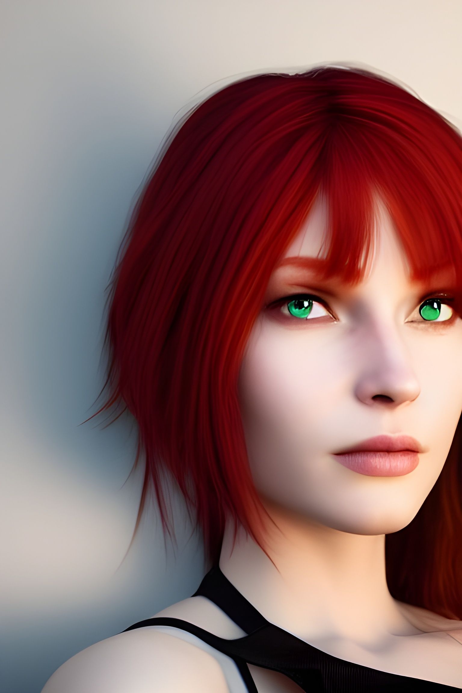 Red Haired Beauty Rendered in 3D