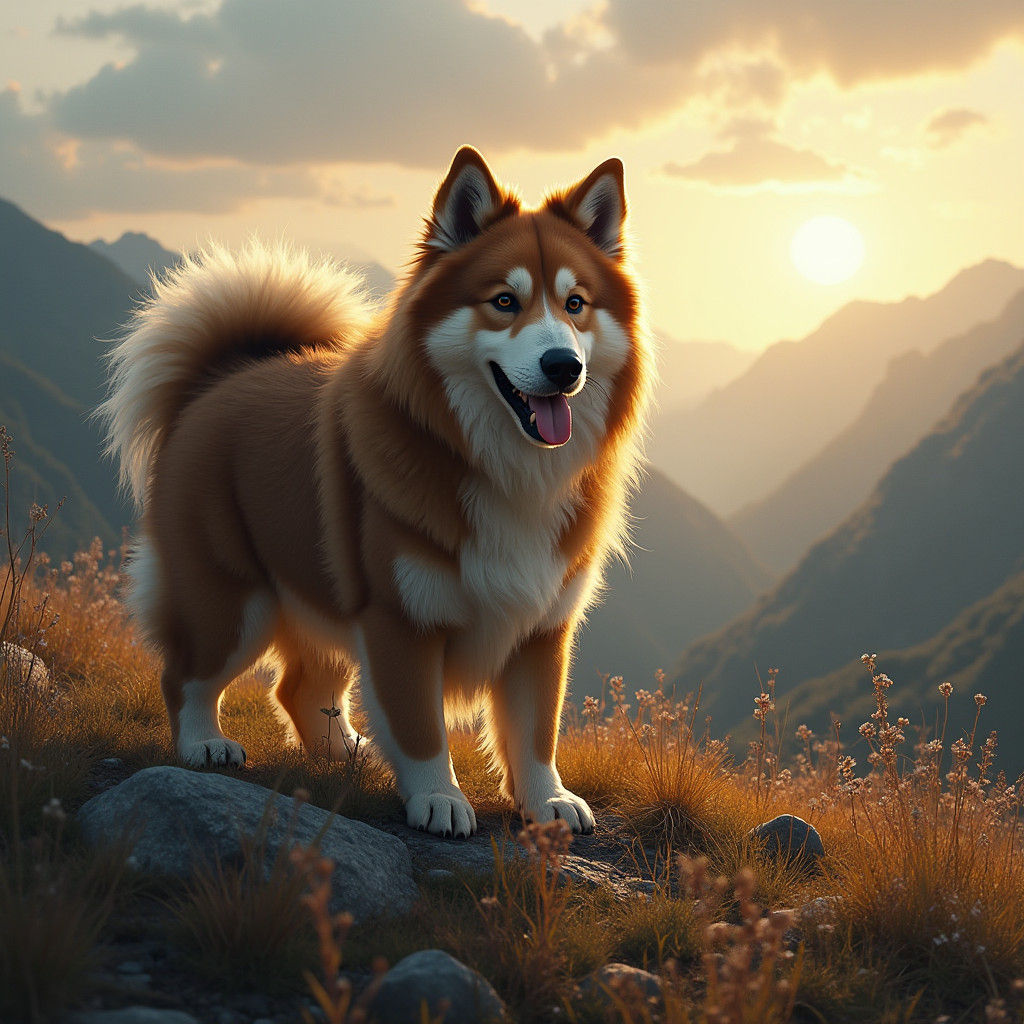 Majestic Apennine Mountain Dog in Golden Light
