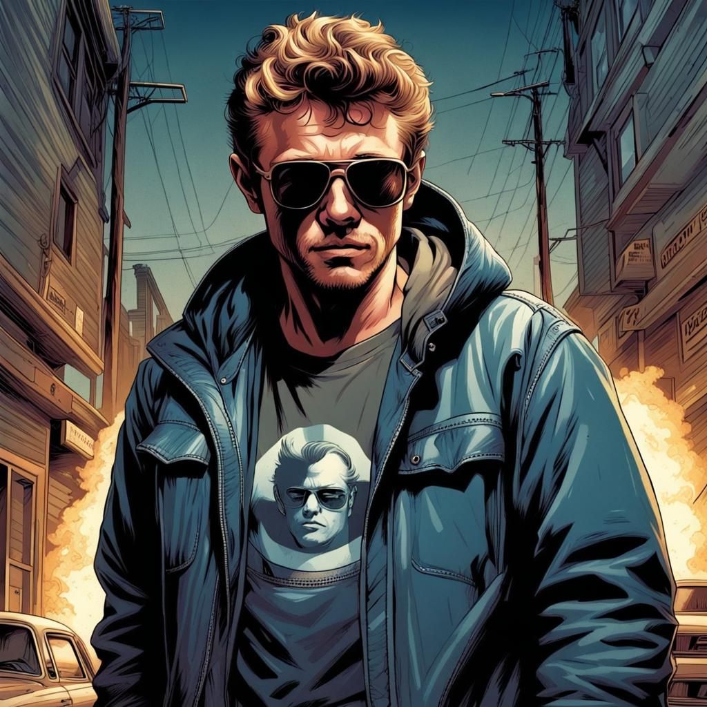 James Dean Unabomber in Comic Book Art