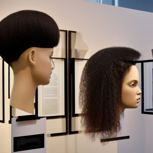 Museum Exhibition of Diverse Hairstyles