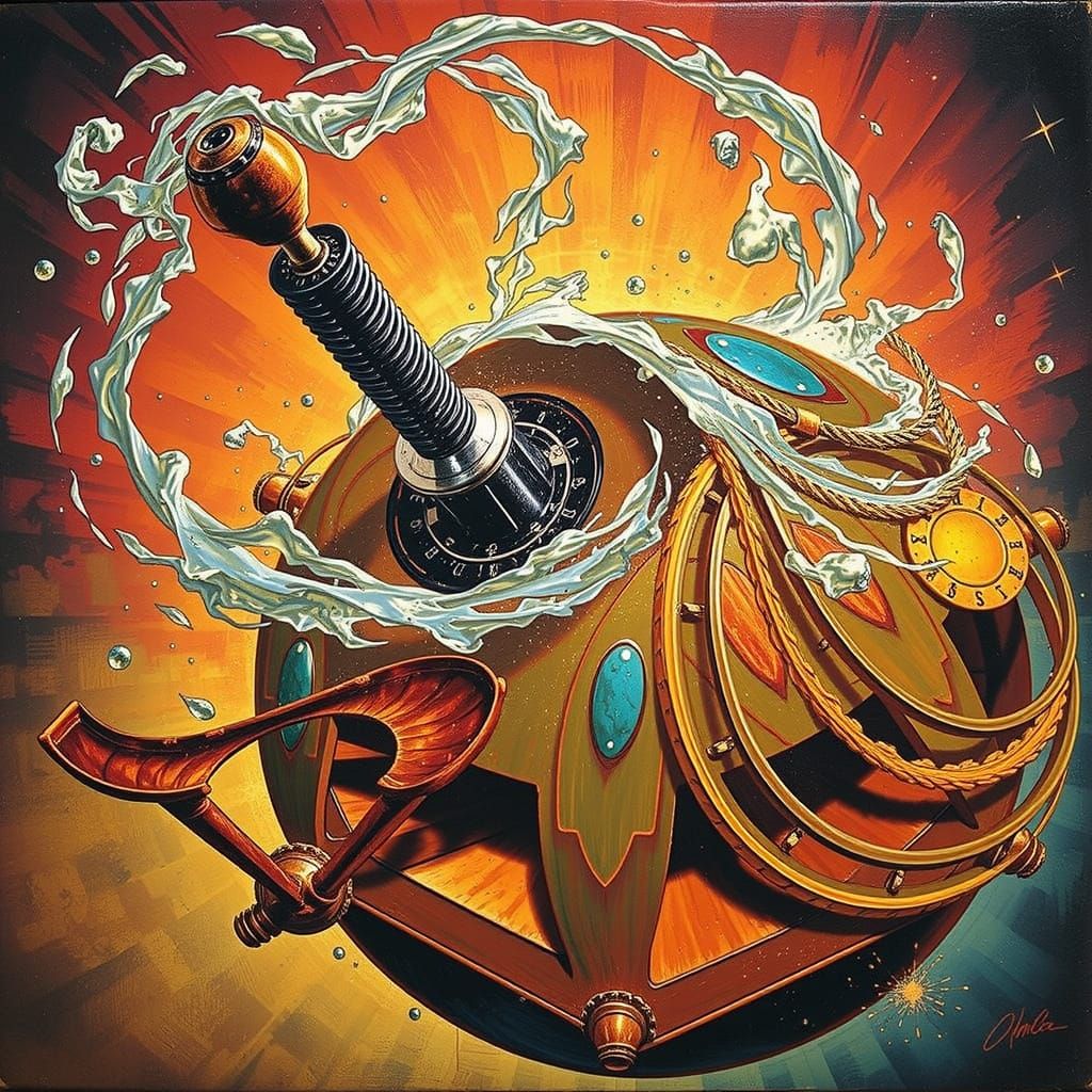 Dynamic Swirling Vortex Abstract Art