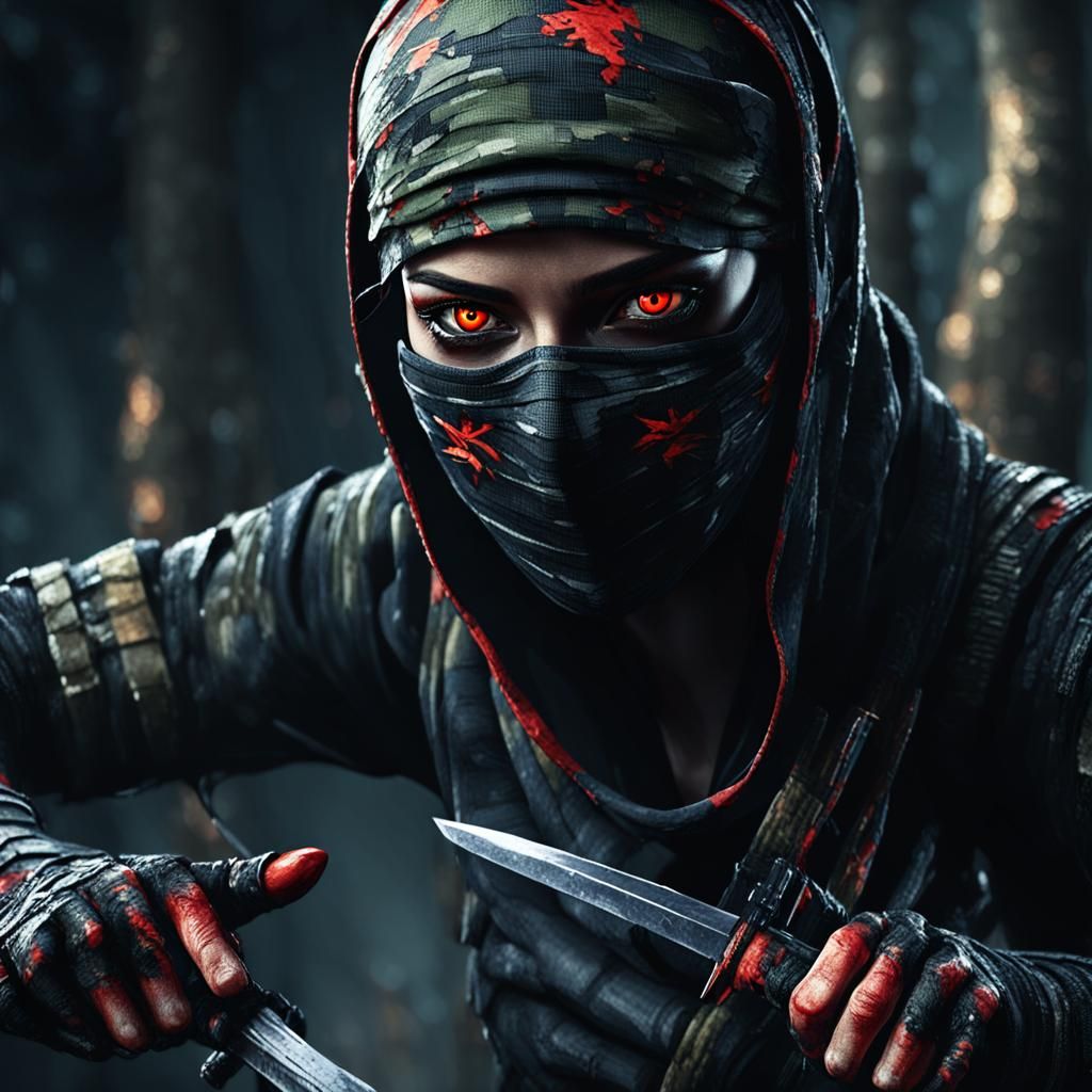 Fiery-Eyed Ninja Assassin on a Mission