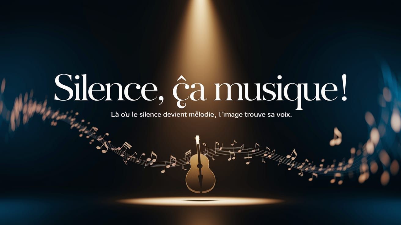 Musician Silhouette in Golden Light, Elegant Typography