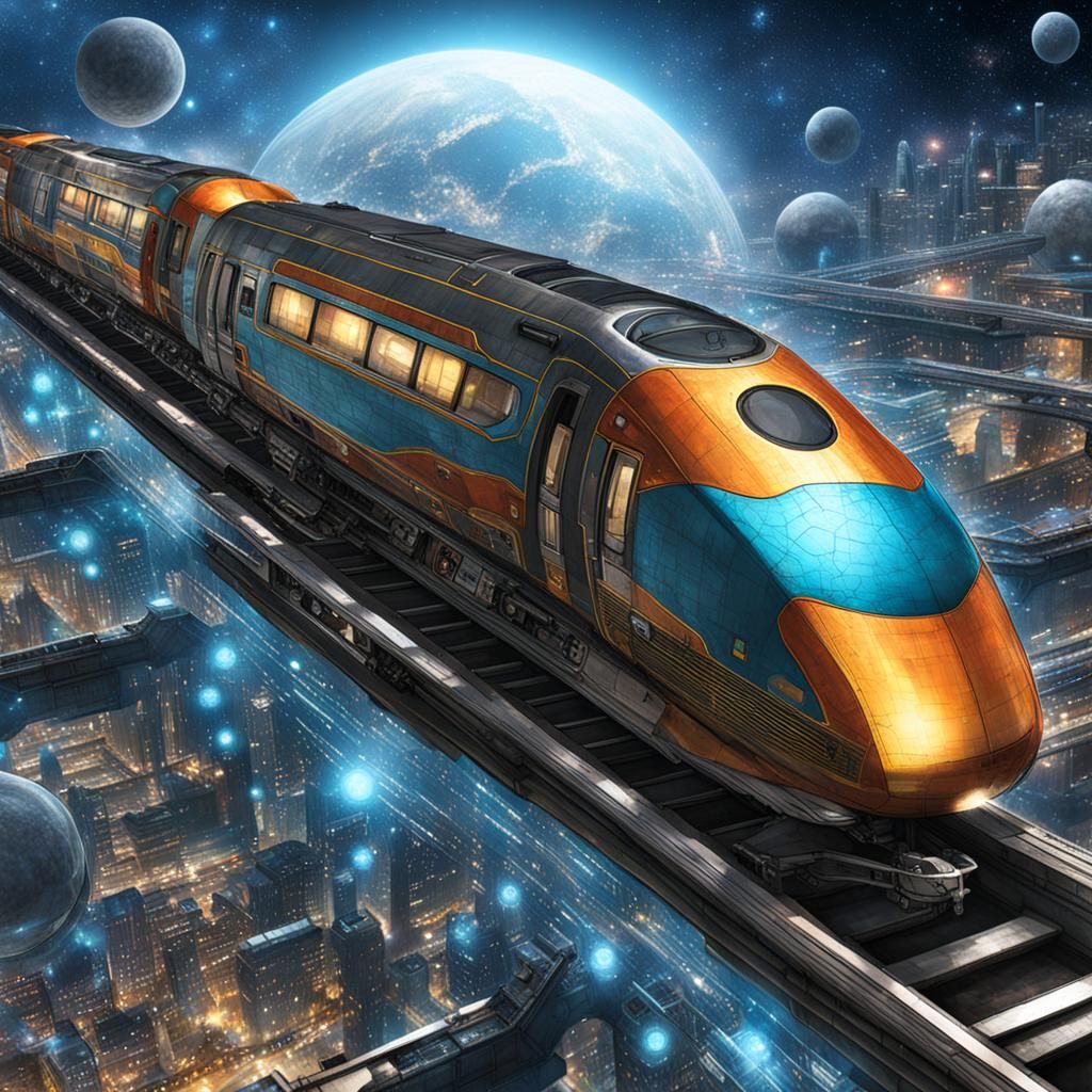 Futuristic Multiverse Train Concept