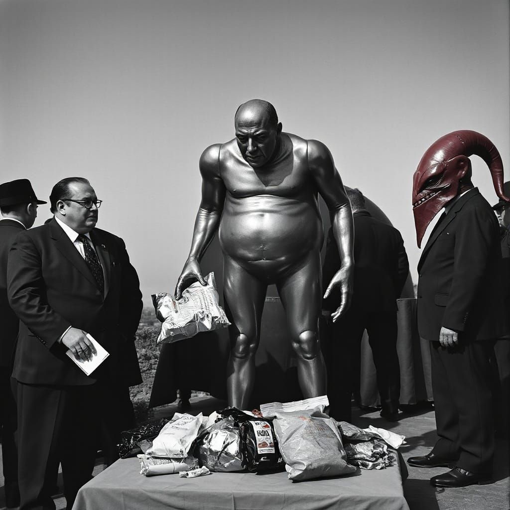 Surreal Garbage Collector Inspired by Dada and Pop Art