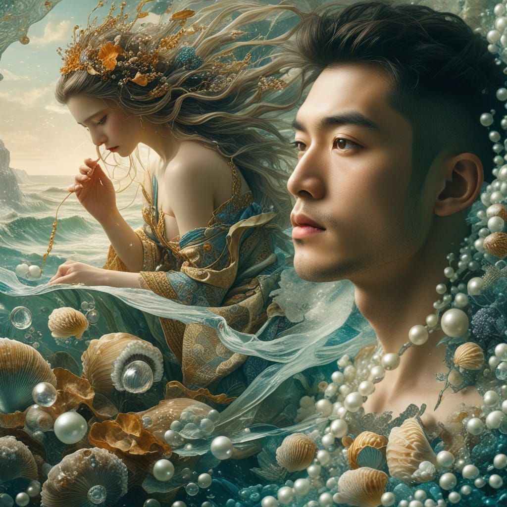 Ethereal Mermaid Meets Handsome Scholar in a Dreamlike Pre-R...