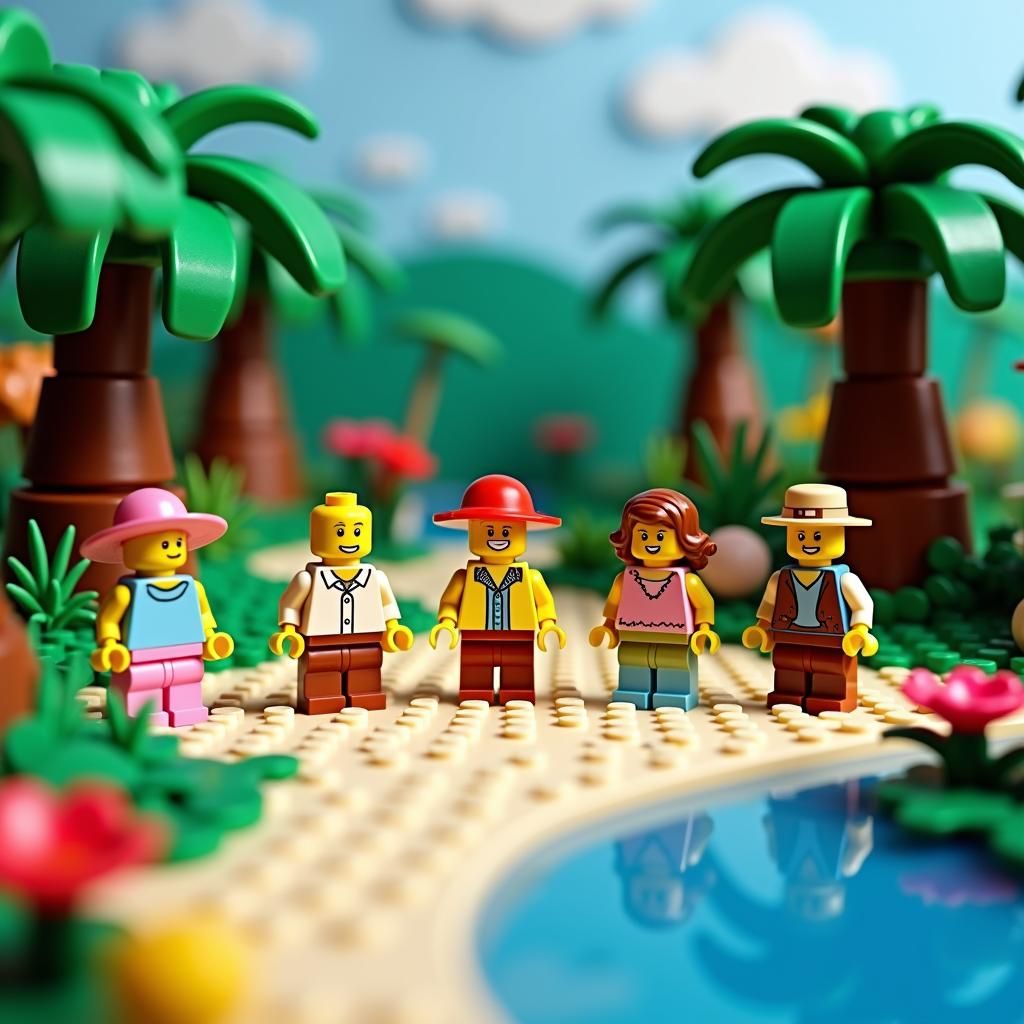 Gilligan's Island in Colorful Lego Landscape