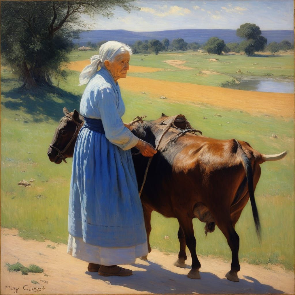 An Impressionist Old Woman Approaches Retirement