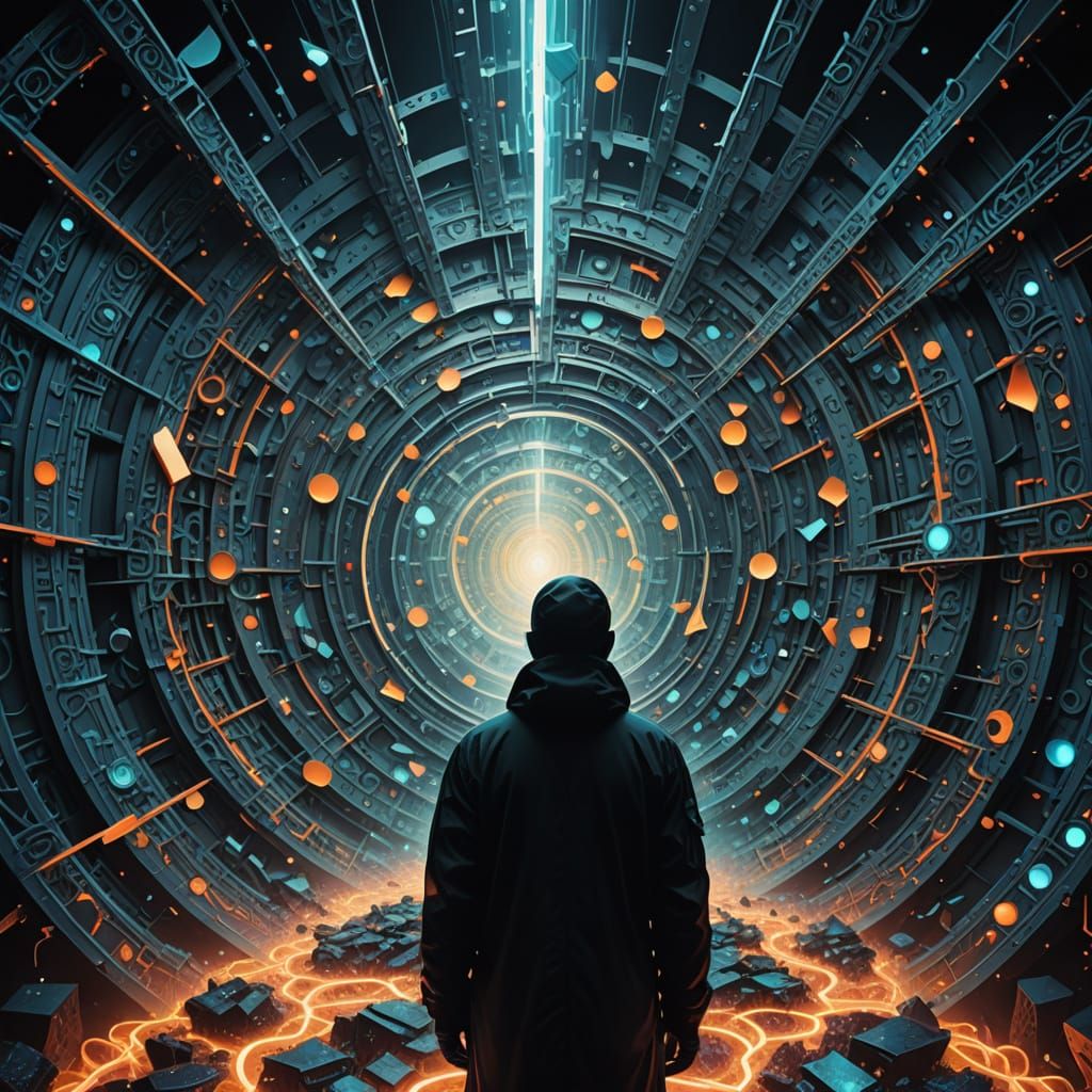 Surreal Dreamscape of Abstract Beings and Algorithmic Struct...