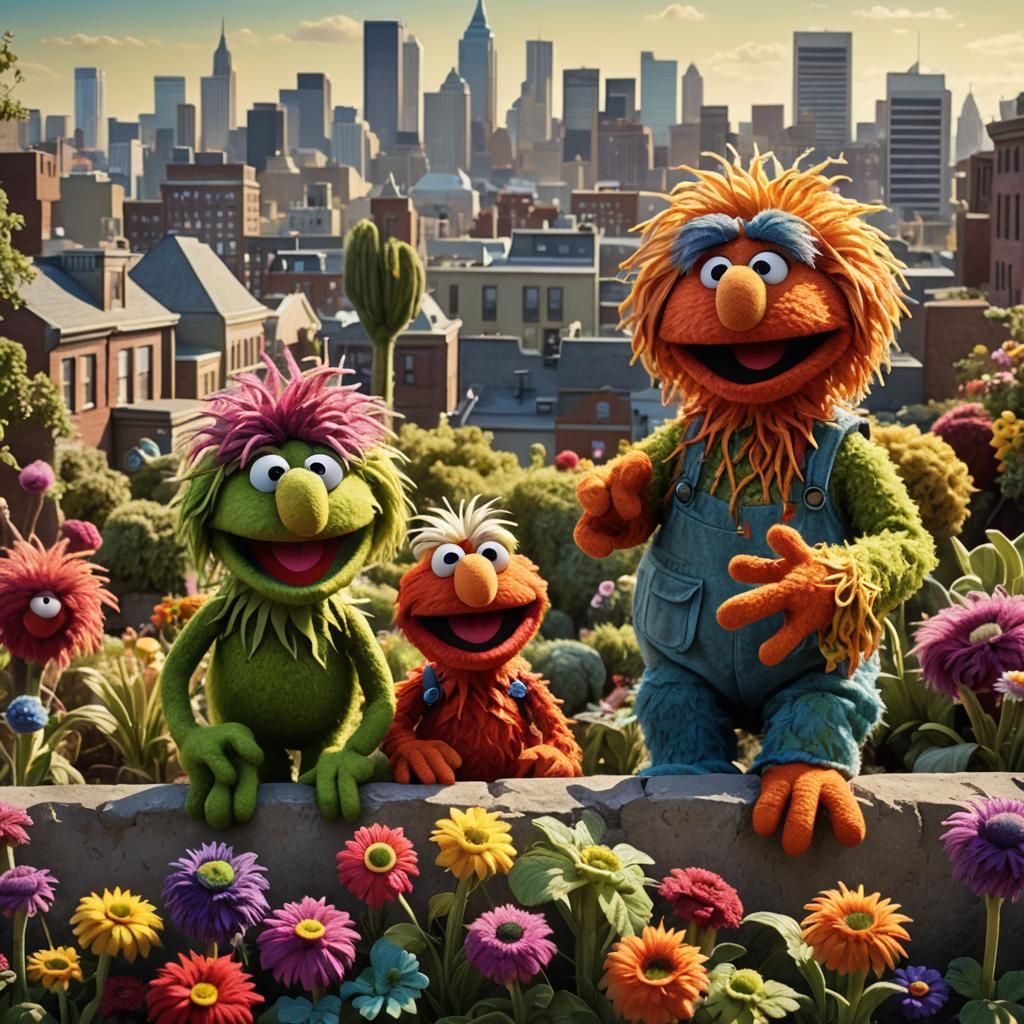 Muppets Gardening on Sesame Street