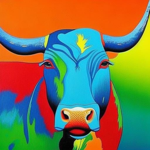 Abstract Bull in Complementary Colors