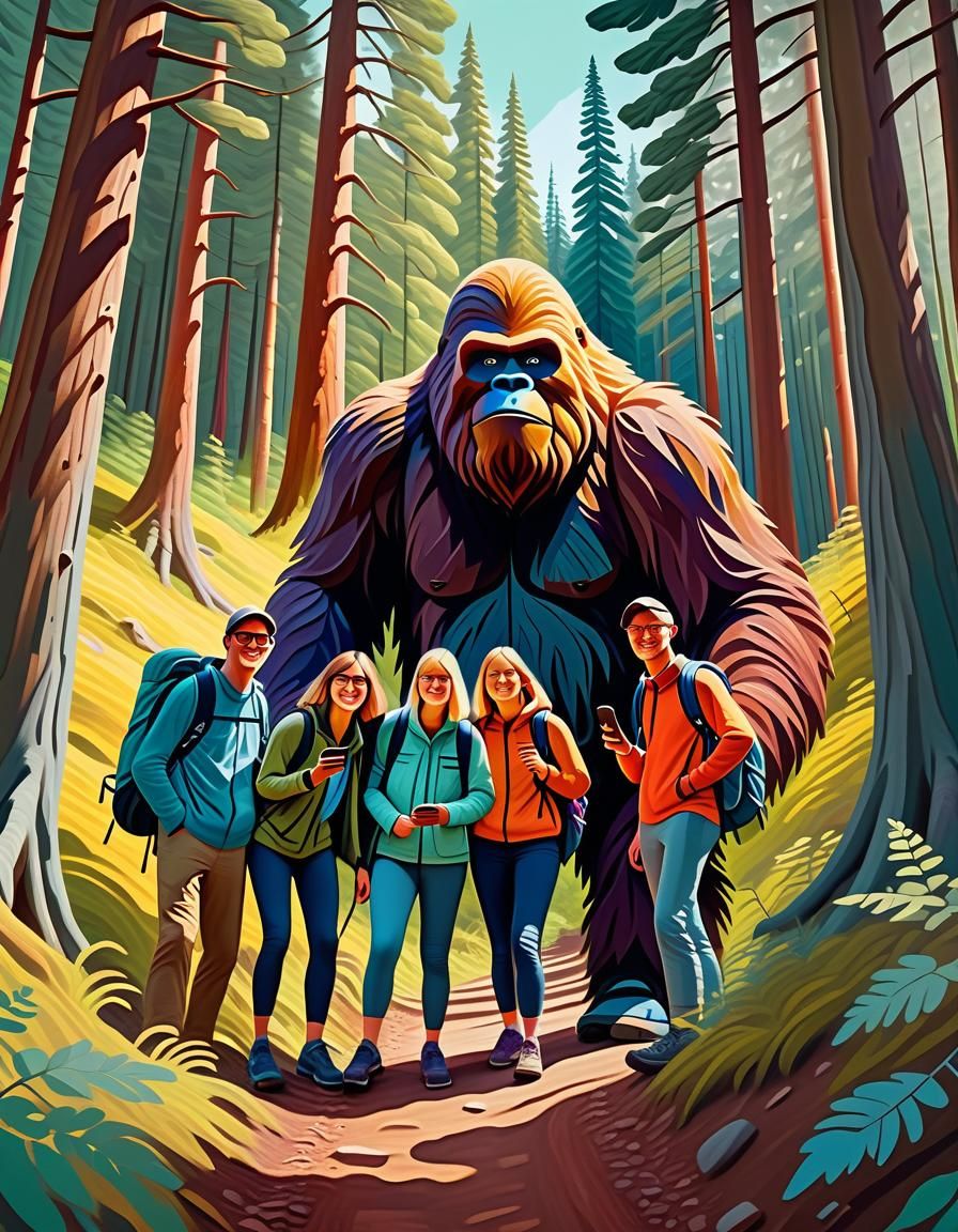 Group selfie at on hiking trail