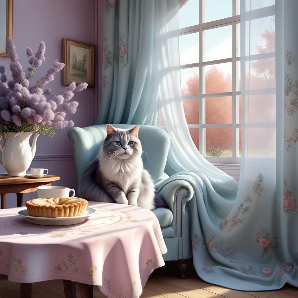 Cozy Autumn Still Life with Apple Pie and Tea