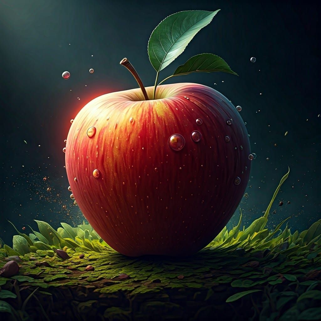 Fantastical Apple Matte Painting in Deep Color