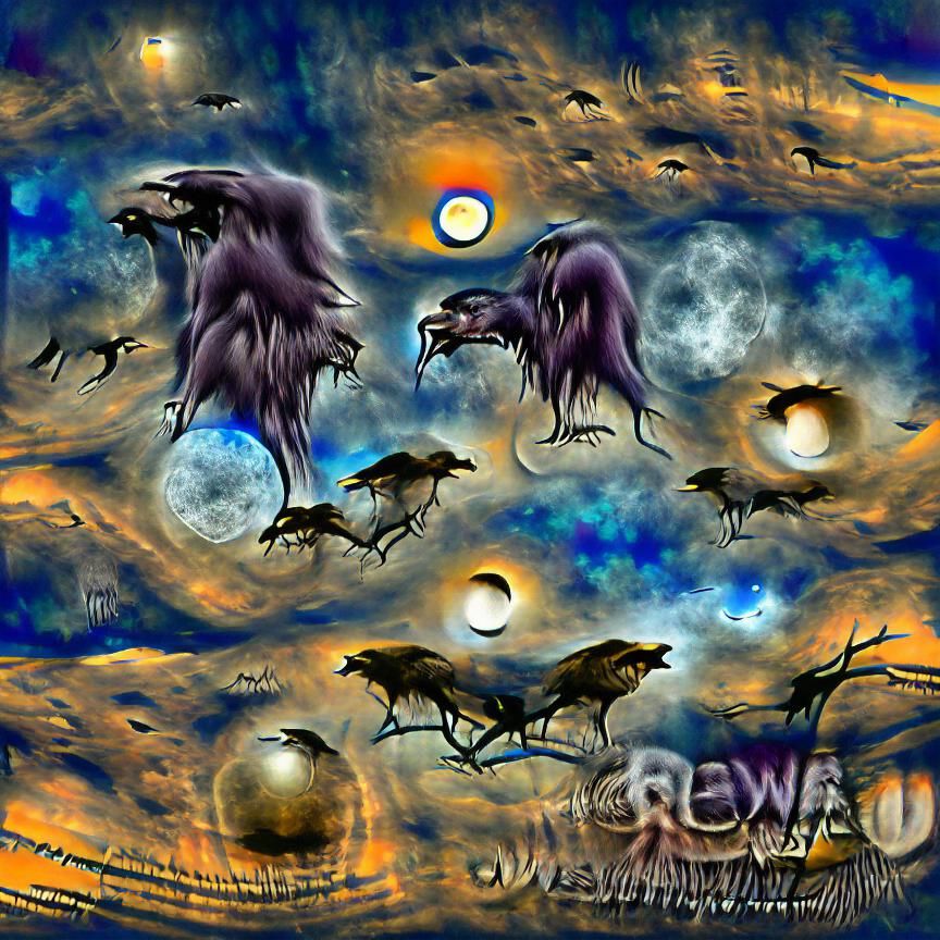 Raven in Winter Snowscape