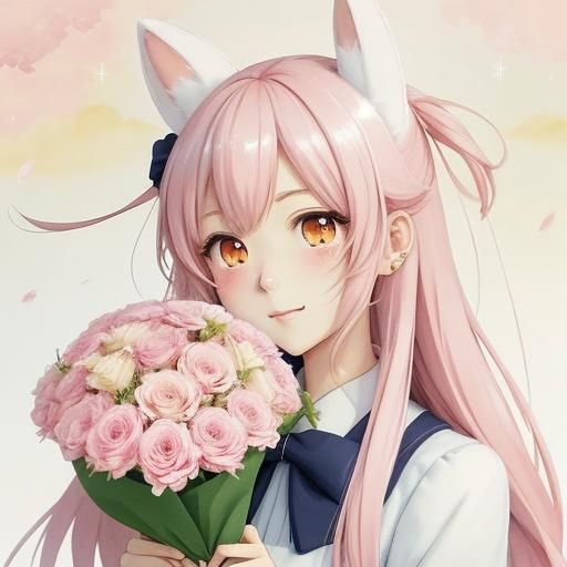 Adorable Bunnygirl in School Uniform: Moe Anime Art